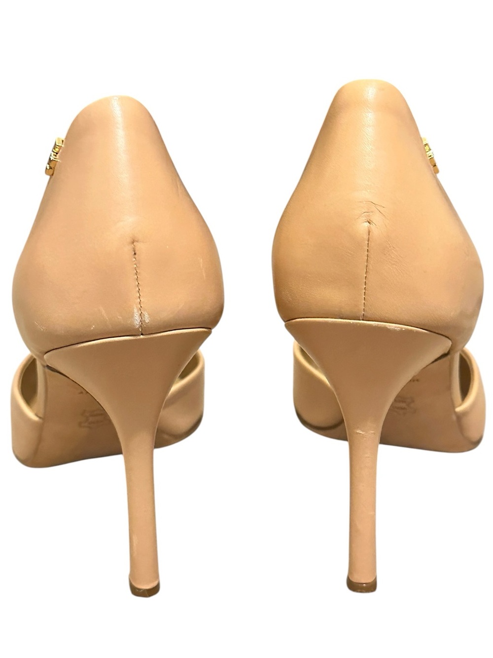 TORY Penelope Nude Orange Cap Toe D’Orsay Heels Pointed Toe Heels - Picture 9 of 12